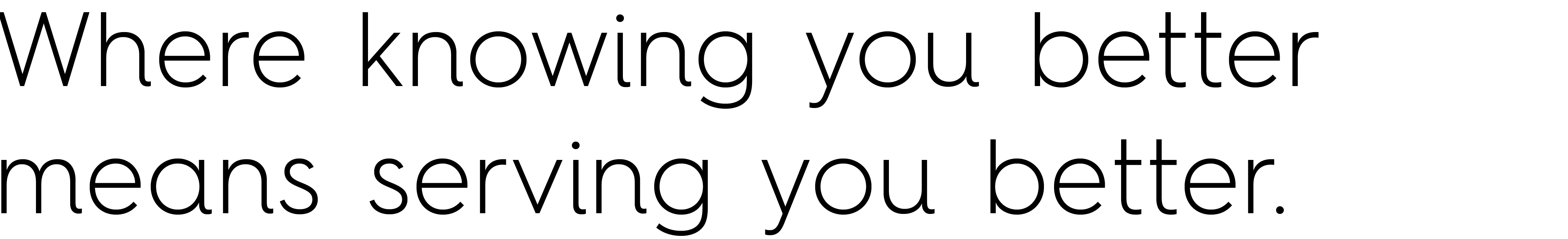Where knowing you better means serving you better.
